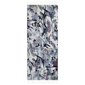 Black Abstract Print Silk Scarf - Thumbnail