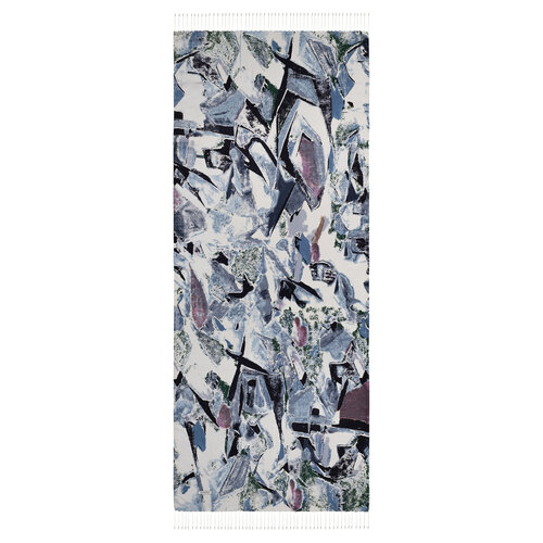 Black Abstract Print Silk Scarf