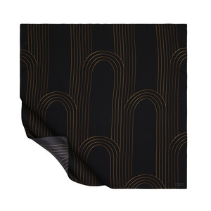 Black Aqueduct Print Silk Twill Scarf - Thumbnail