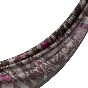 Black Arenya Print Tencel Scarf - Thumbnail