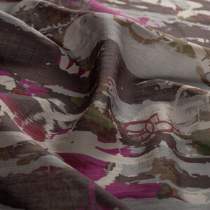 Black Arenya Print Tencel Scarf - Thumbnail