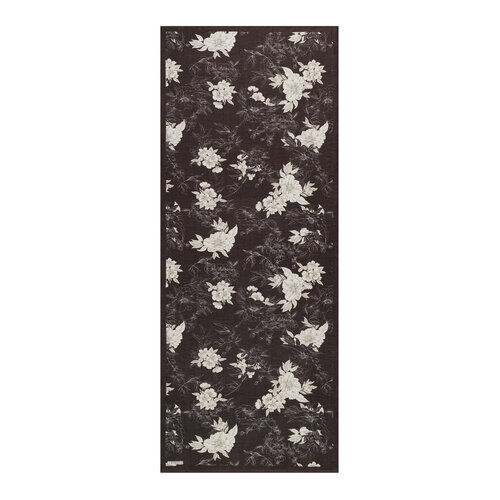 Black Azalea Print Tencel Scarf
