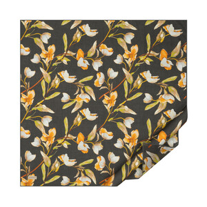 ipekevi - Black Beige Magnolia Cotton Scarf