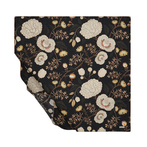 Black Beige Marigold Cotton Scarf - Thumbnail