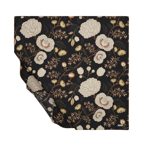 Black Beige Marigold Cotton Scarf