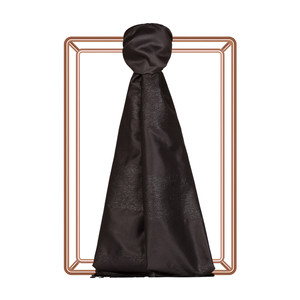 Black Block Lurex Striped Silk Scarf - Thumbnail