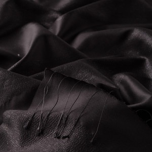 Black Block Lurex Striped Silk Scarf - Thumbnail