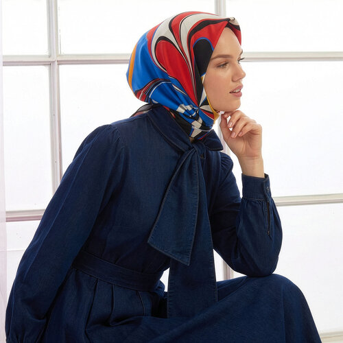 Black Blue Lav Twill Silk