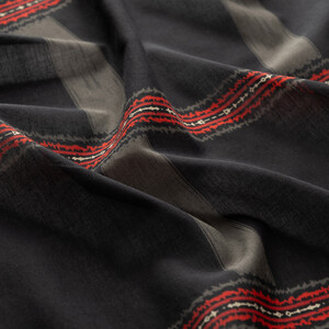 ipekevi - Black Blue Rhythm Cotton Scarf (1)