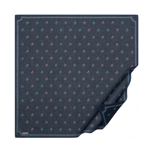 Black Blue Vintage Wall Cotton Scarf - Thumbnail