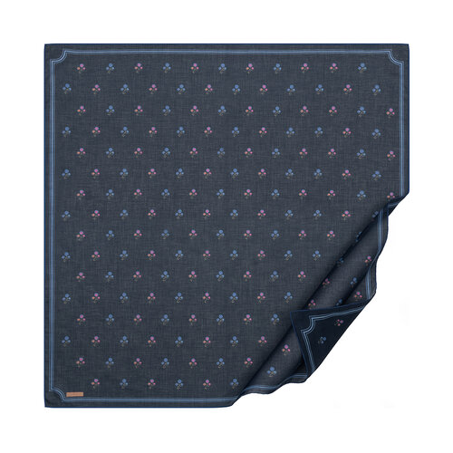 Black Blue Vintage Wall Cotton Scarf