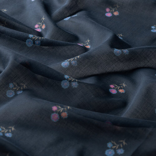 Black Blue Vintage Wall Cotton Scarf
