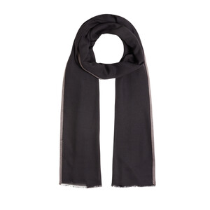 Black Bordered Modal Silk Scarf - Thumbnail