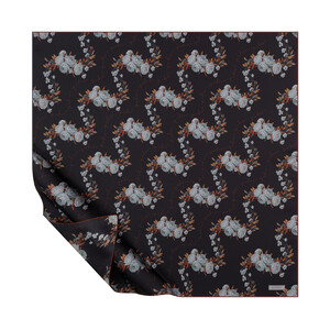 ipekevi - Black Boucle Twill Silk Scarf