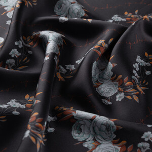 ipekevi - Black Boucle Twill Silk Scarf (1)