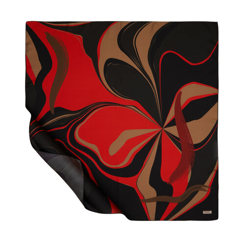 Black Burgundy Lav Twill Silk Scarf