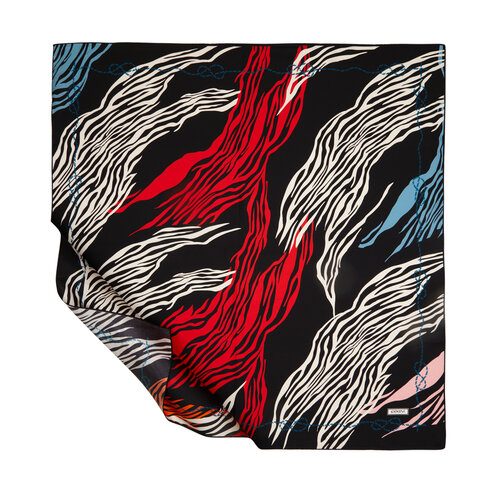 Black Burgundy Moss Twill Silk Scarf