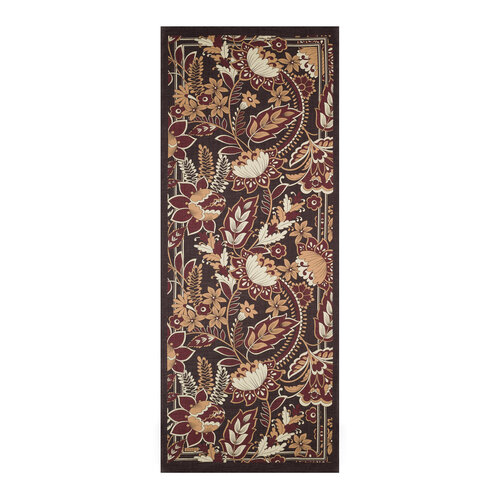 Black Burgundy Royal Ivy Pattern Tencel Scarf