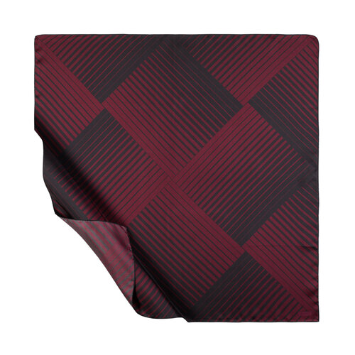 Black Burgundy Scan Print Silk Twill Scarf