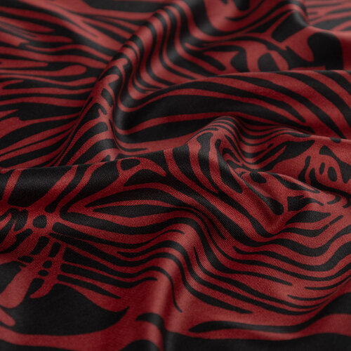 Black Burgundy Zebra Print Silk Scarf