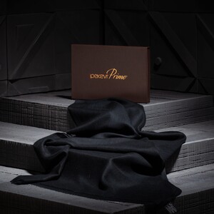 Black Cashmere Silk Prime Scarf - Thumbnail