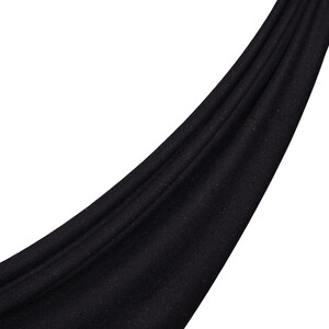 Black Cashmere Wool Silk Dot Scarf - Thumbnail