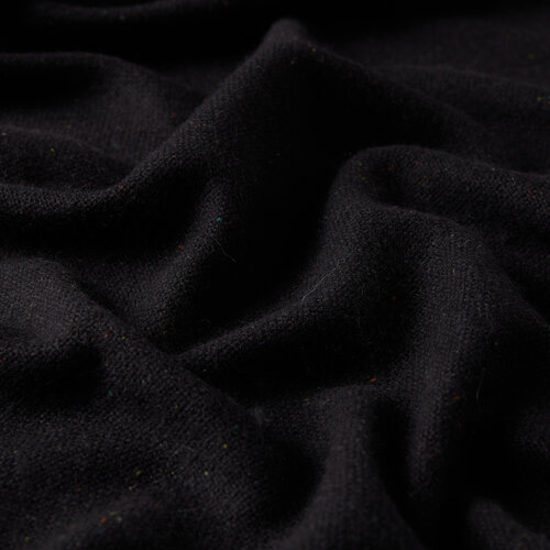 Black Cashmere Wool Silk Dot Scarf
