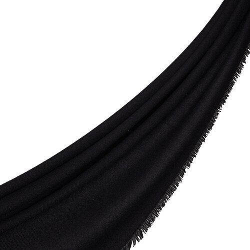 Black Cashmere Wool Silk Scarf