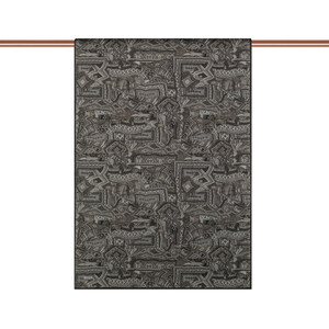 ipekevi - Black Charcoal Anatolian Dream Cotton Scarf (1)