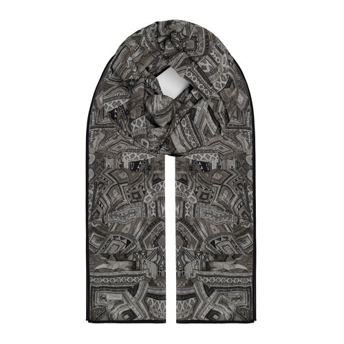 Black Charcoal Anatolian Dream Cotton Scarf