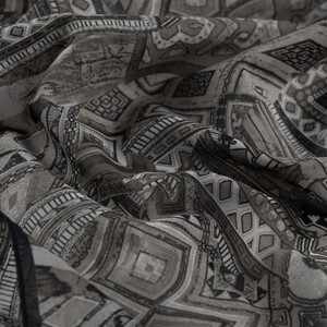 Black Charcoal Anatolian Dream Cotton Scarf - Thumbnail