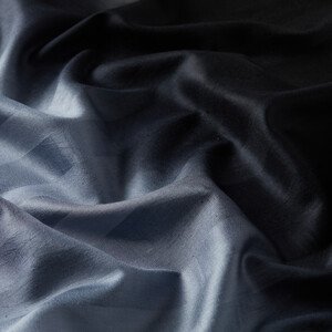 Black Charcoal Mono Striped Gradient Silk Scarf - Thumbnail