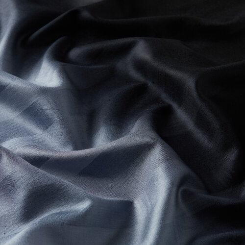 Black Charcoal Mono Striped Gradient Silk Scarf