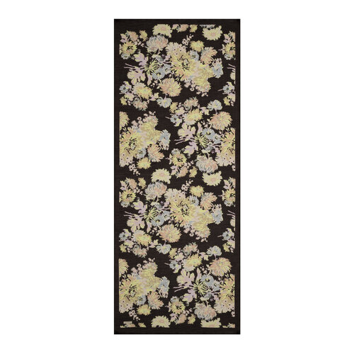 Black Chrysanthemum Print Tencel Scarf