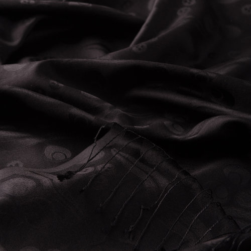 Black Cintemani Jacquard Silk Scarf