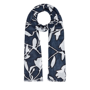 Black Contour Print Scarf - Thumbnail