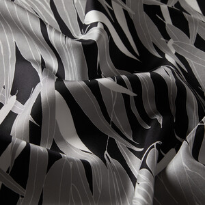 ipekevi - Black Dark Garden Print Silk Twill Scarf (1)