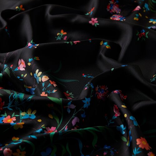 Black Day Dream Twill Silk Scarf