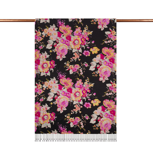 Black Dream Bouquet Silk Scarf
