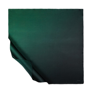 Black Emerald Gradient Satin Silk Scarf - Thumbnail