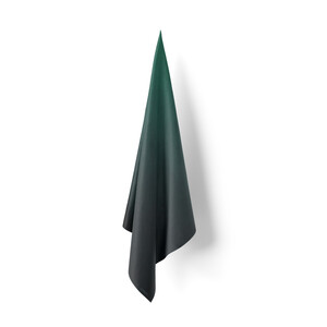 Black Emerald Gradient Satin Silk Scarf - Thumbnail
