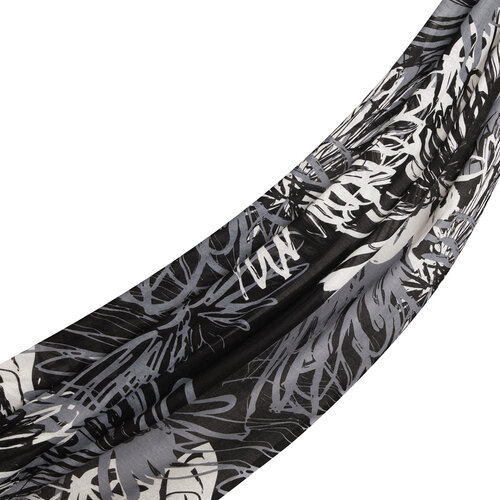 Black Flower Shadow Print Modal Cotton Scarf