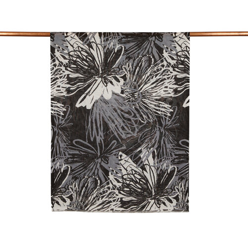 Black Flower Shadow Print Modal Cotton Scarf