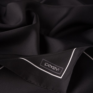 ipekevi - Black Frame Silk Twill Scarf (1)