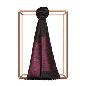 Black Fuchsia Duchess Lurex Silk Scarf - Thumbnail