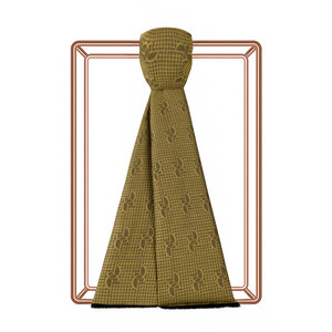 ipekevi - Black Gold IE Monogram Cotton Silk Scarf