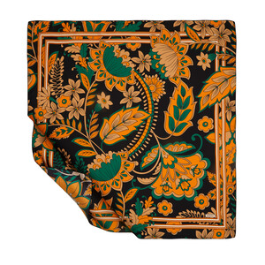 ipekevi - Black Gold Ivy Twill Silk Scarf