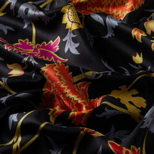 Black Gold Lavinia Patterned Silk Scarf