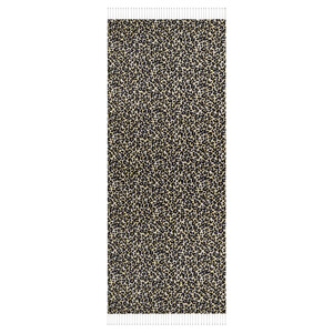 Black Gold Leopard Print Silk Scarf - Thumbnail