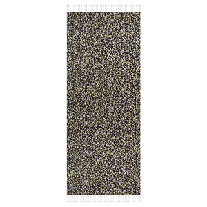 Black Gold Leopard Print Silk Scarf - Thumbnail